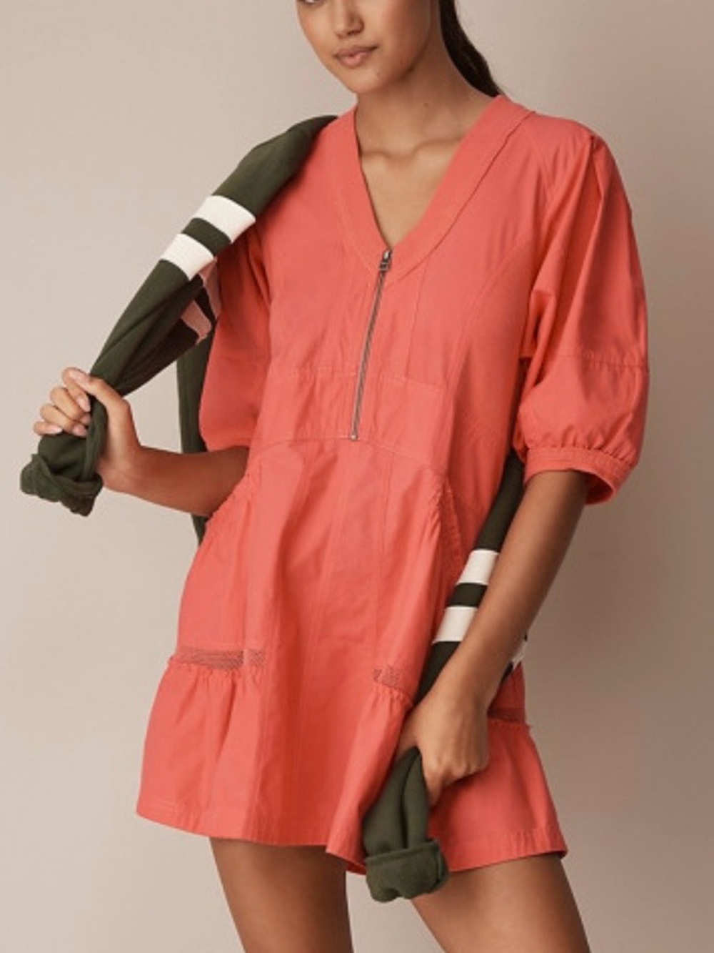 Anthropologie Daily Practice Pink Tiered Mini Dress Athleisure - Medium